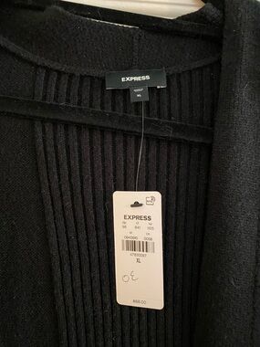NWT Express Black Ribbed Knit Wrap Cardigan